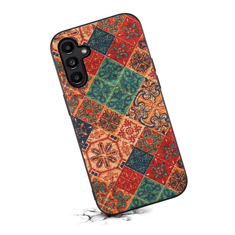 For Samsung Galaxy A14 5G Phone Cover Leather+TPU+PC Seasonal Flowers Patterns Back Case
