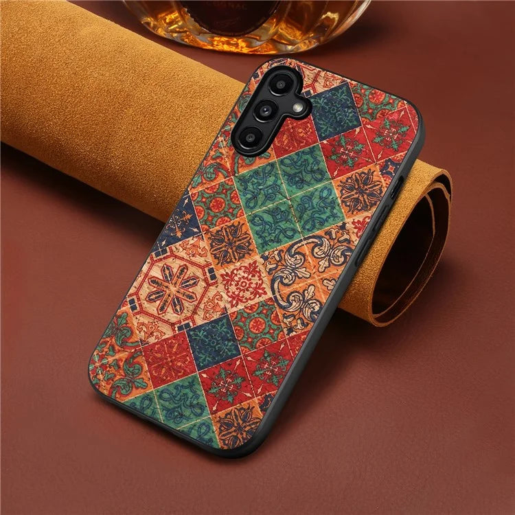 For Samsung Galaxy A14 5G Phone Cover Leather+TPU+PC Seasonal Flowers Patterns Back Case