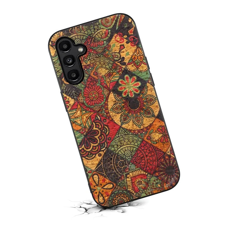 For Samsung Galaxy A14 5G Phone Cover Leather+TPU+PC Seasonal Flowers Patterns Back Case