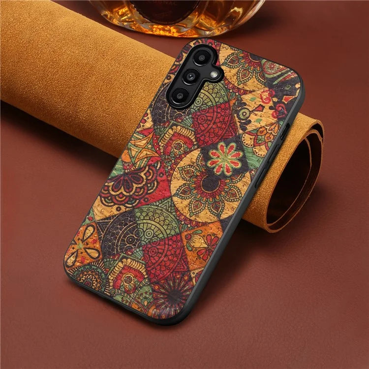 For Samsung Galaxy A14 5G Phone Cover Leather+TPU+PC Seasonal Flowers Patterns Back Case