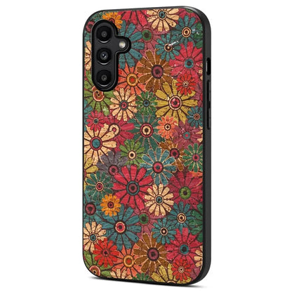 For Samsung Galaxy A14 5G Phone Cover Leather+TPU+PC Seasonal Flowers Patterns Back Case
