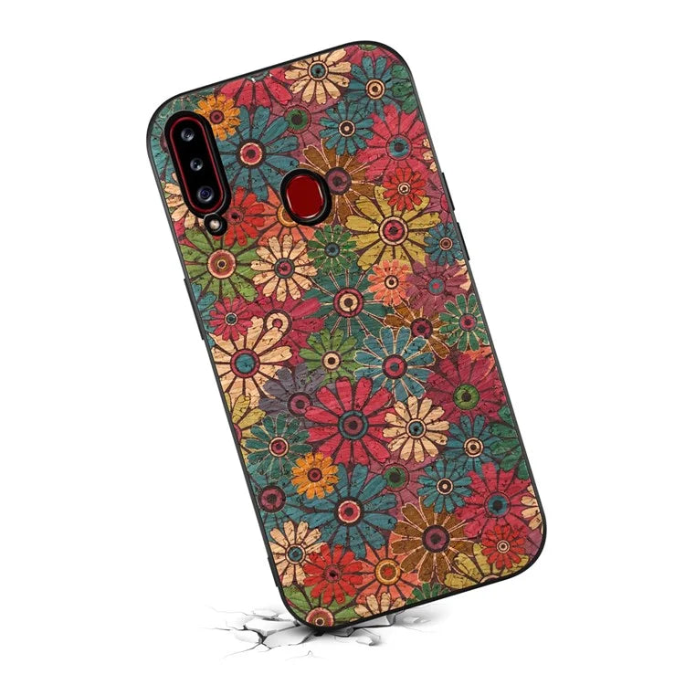 For Samsung Galaxy A20s Case Printed Seasonal Flower Patterns Slim-Fit Phone Protective Shell