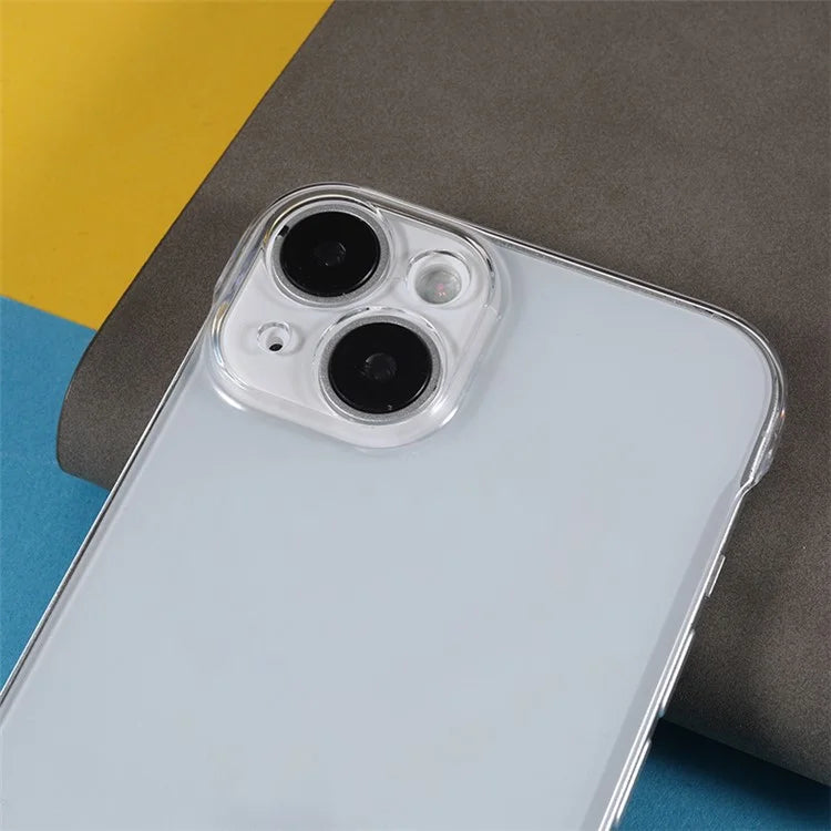 For iPhone 15 Plus Clear Case Hard PC Shockproof Frameless Back Phone Cover