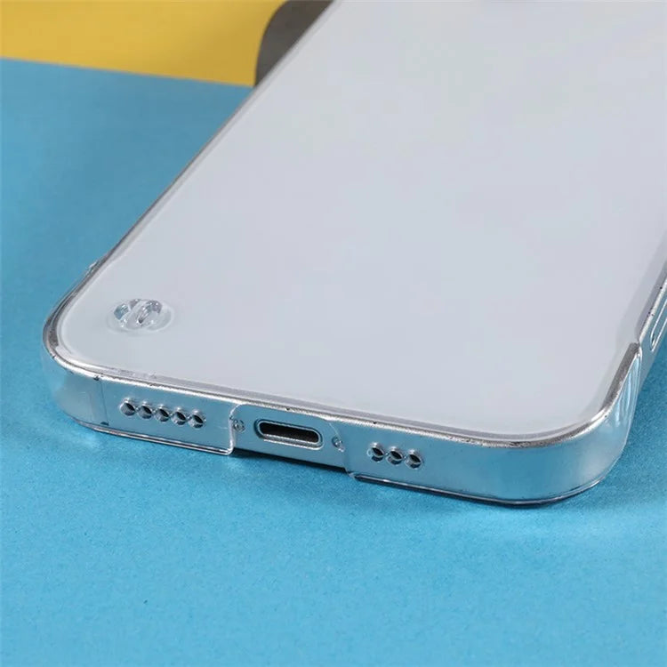 For iPhone 15 Plus Clear Case Hard PC Shockproof Frameless Back Phone Cover
