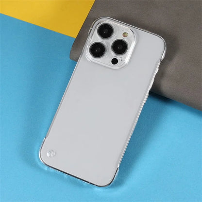 For iPhone 15 Pro Max Clear Case Hard PC Shock Absorbing Phone Cover with Frameless Design