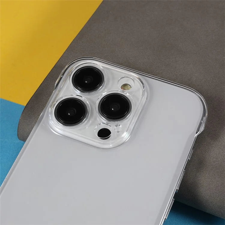 For iPhone 15 Pro Max Clear Case Hard PC Shock Absorbing Phone Cover with Frameless Design