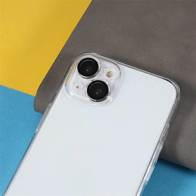 For iPhone 15 Case with Camera Lens Protector Clear PC Shockproof Phone Cover
