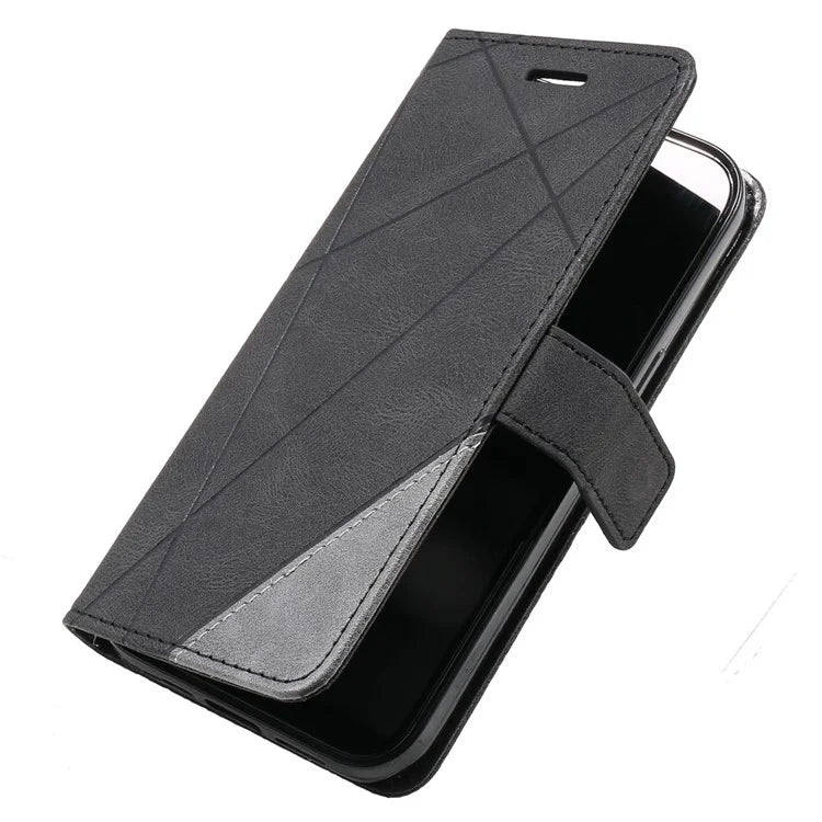 For iPhone 13 Pro Max Case Wallet Phone Leather Cover Lines Imprinted