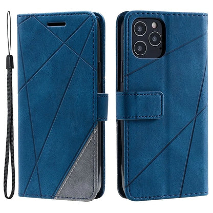For iPhone 12 / 12 Pro Case Card Slots Wallet PU Leather Phone Cover with Hand Strap