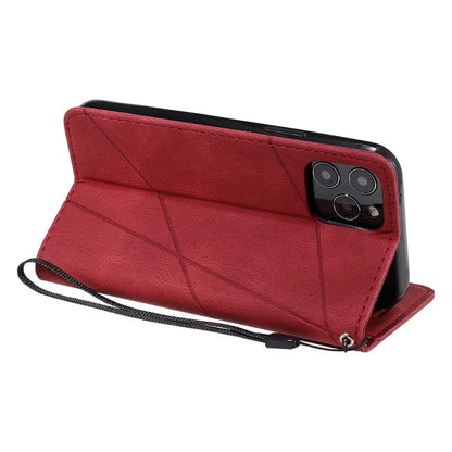 For iPhone 12 / 12 Pro Case Card Slots Wallet PU Leather Phone Cover with Hand Strap