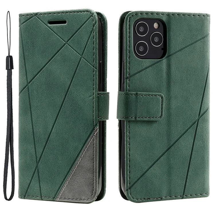 For iPhone 12 / 12 Pro Case Card Slots Wallet PU Leather Phone Cover with Hand Strap
