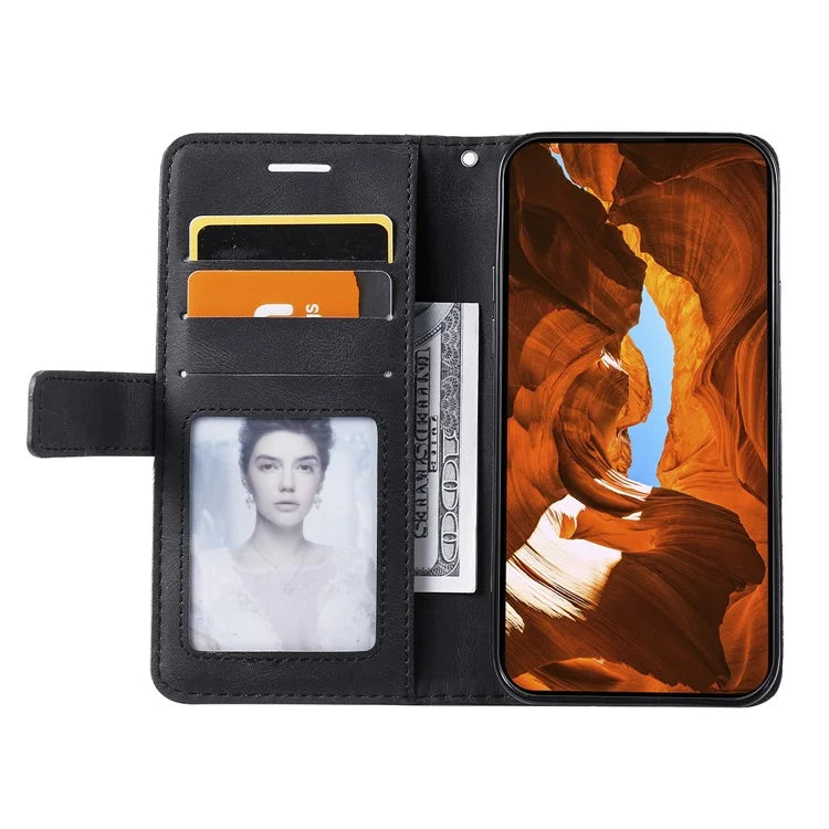 For iPhone 12 / 12 Pro Case Card Slots Wallet PU Leather Phone Cover with Hand Strap