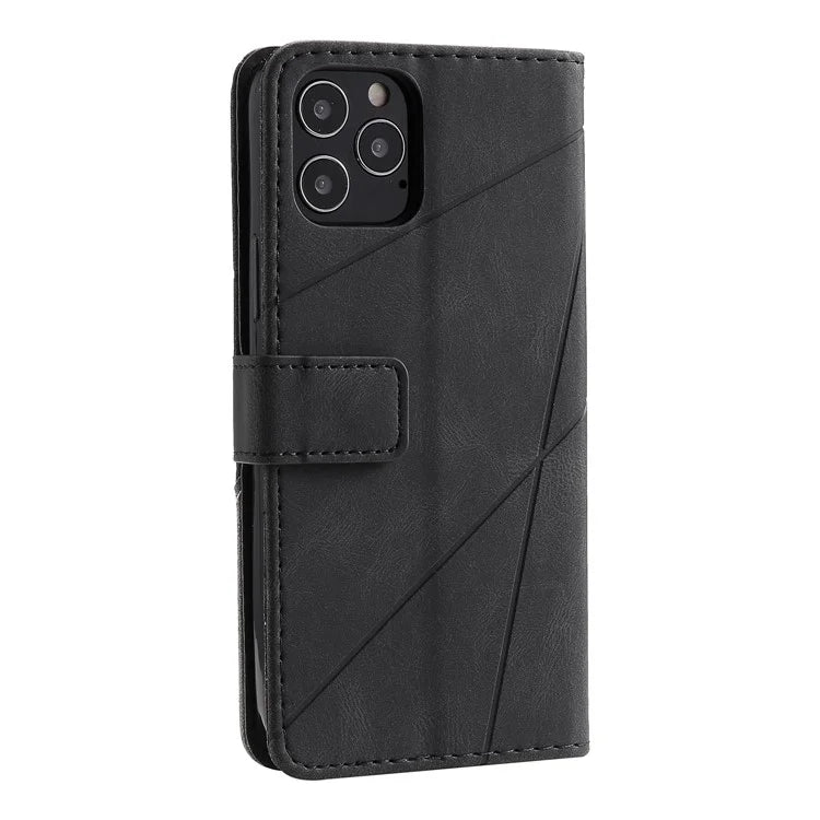 For iPhone 12 / 12 Pro Case Card Slots Wallet PU Leather Phone Cover with Hand Strap