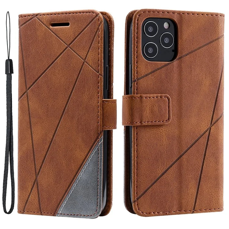 For iPhone 12 / 12 Pro Case Card Slots Wallet PU Leather Phone Cover with Hand Strap