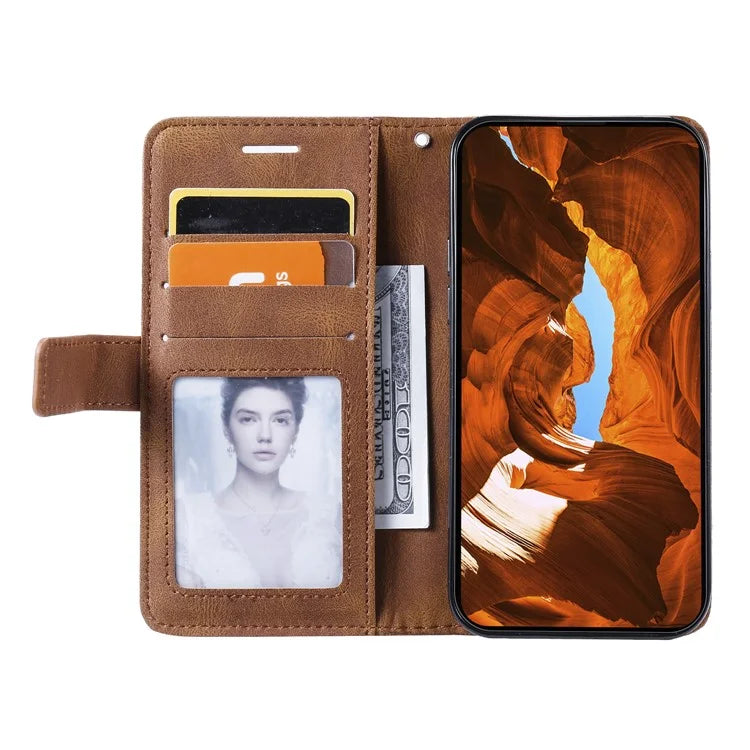 For iPhone 12 / 12 Pro Case Card Slots Wallet PU Leather Phone Cover with Hand Strap
