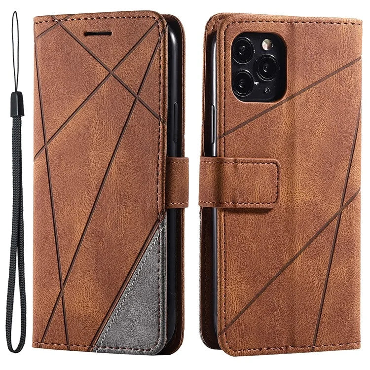 For iPhone 11 Pro Case with Strap Skin-touch PU Leather Stand Wallet Phone Cover