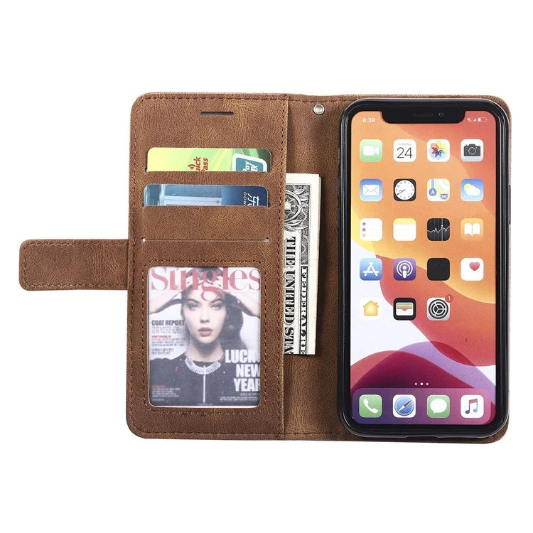 For iPhone 11 Pro Case with Strap Skin-touch PU Leather Stand Wallet Phone Cover