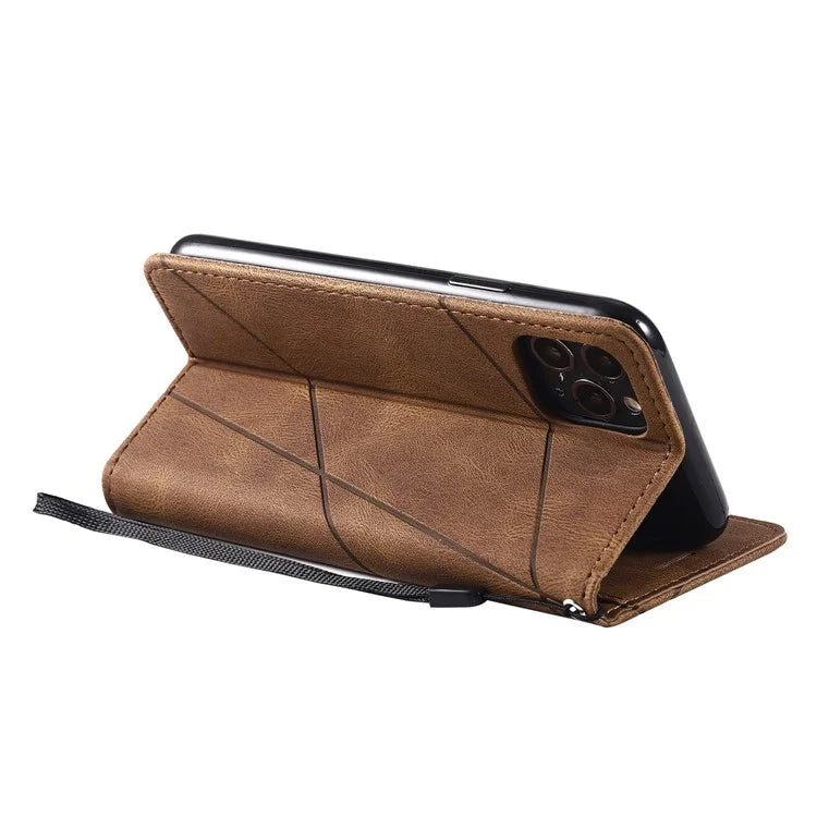 For iPhone 11 Pro Case with Strap Skin-touch PU Leather Stand Wallet Phone Cover