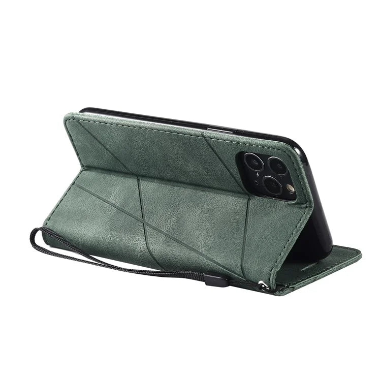 For iPhone 11 Pro Case with Strap Skin-touch PU Leather Stand Wallet Phone Cover