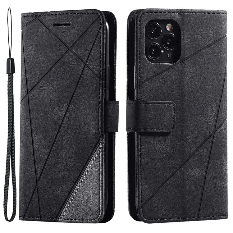 For iPhone 11 Pro Case with Strap Skin-touch PU Leather Stand Wallet Phone Cover
