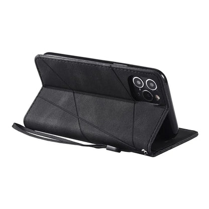 For iPhone 11 Pro Case with Strap Skin-touch PU Leather Stand Wallet Phone Cover