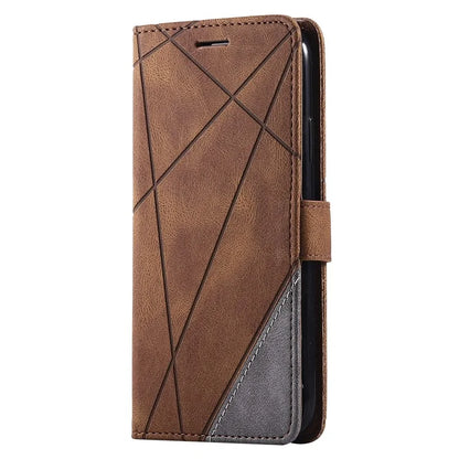 For iPhone 11 Leather Case with Strap Skin-touch Splicing Wallet Phone Cover