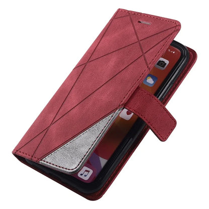 For iPhone 11 Leather Case with Strap Skin-touch Splicing Wallet Phone Cover
