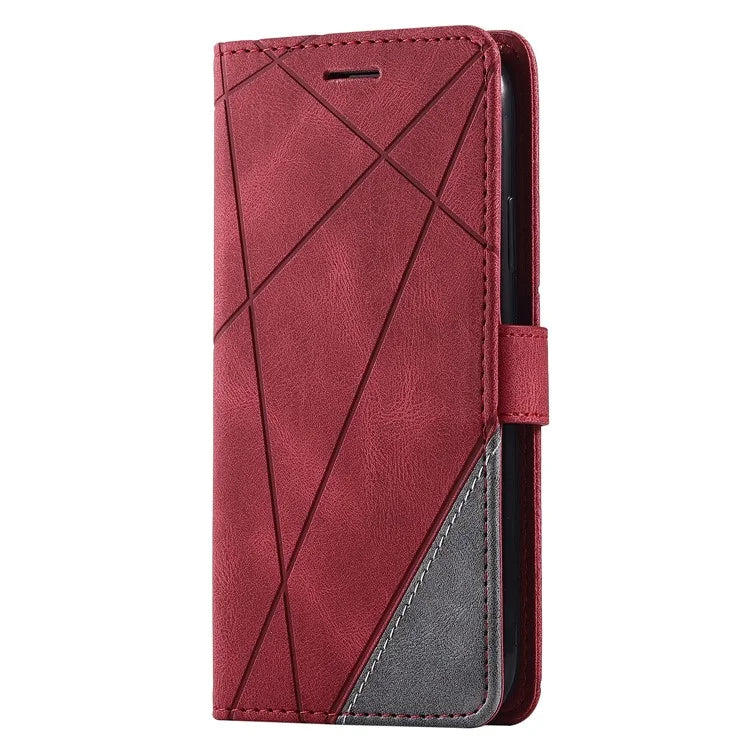For iPhone 11 Leather Case with Strap Skin-touch Splicing Wallet Phone Cover
