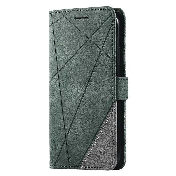 For iPhone 11 Leather Case with Strap Skin-touch Splicing Wallet Phone Cover