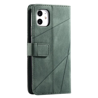 For iPhone 11 Leather Case with Strap Skin-touch Splicing Wallet Phone Cover