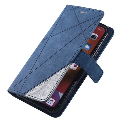 For iPhone 11 Leather Case with Strap Skin-touch Splicing Wallet Phone Cover