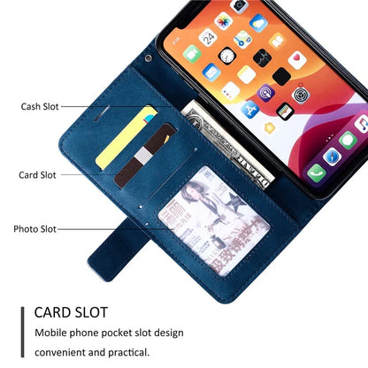 For iPhone 11 Leather Case with Strap Skin-touch Splicing Wallet Phone Cover