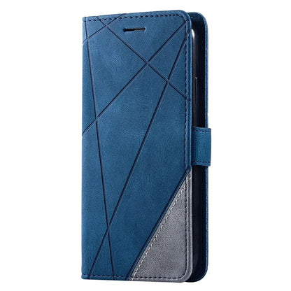 For iPhone 11 Leather Case with Strap Skin-touch Splicing Wallet Phone Cover