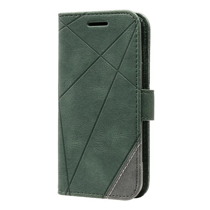 For iPhone 13 Case Splicing Leather Phone Cover with Wallet Card Slots