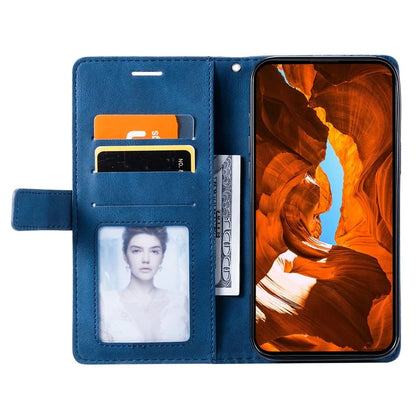 For iPhone 12 Pro Max Wallet Case Lines Imprinted Splicing Phone Leather Cover