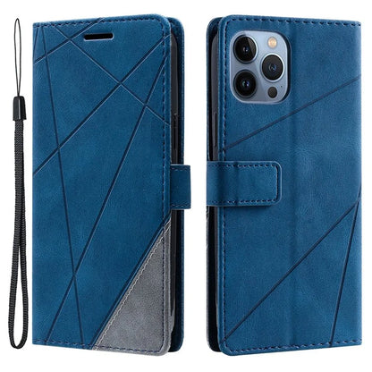 For iPhone 14 Pro Max Case Wallet Card Slots Leather Phone Cover with Wrist Strap
