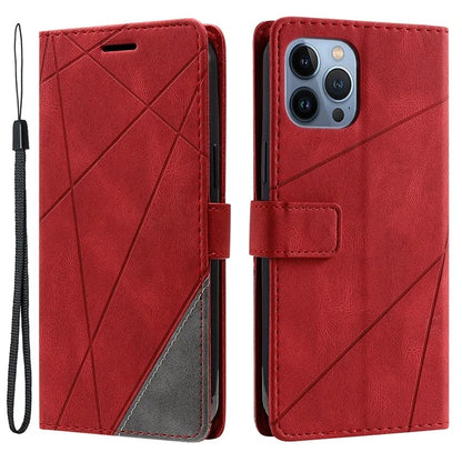 For iPhone 14 Pro Max Case Wallet Card Slots Leather Phone Cover with Wrist Strap