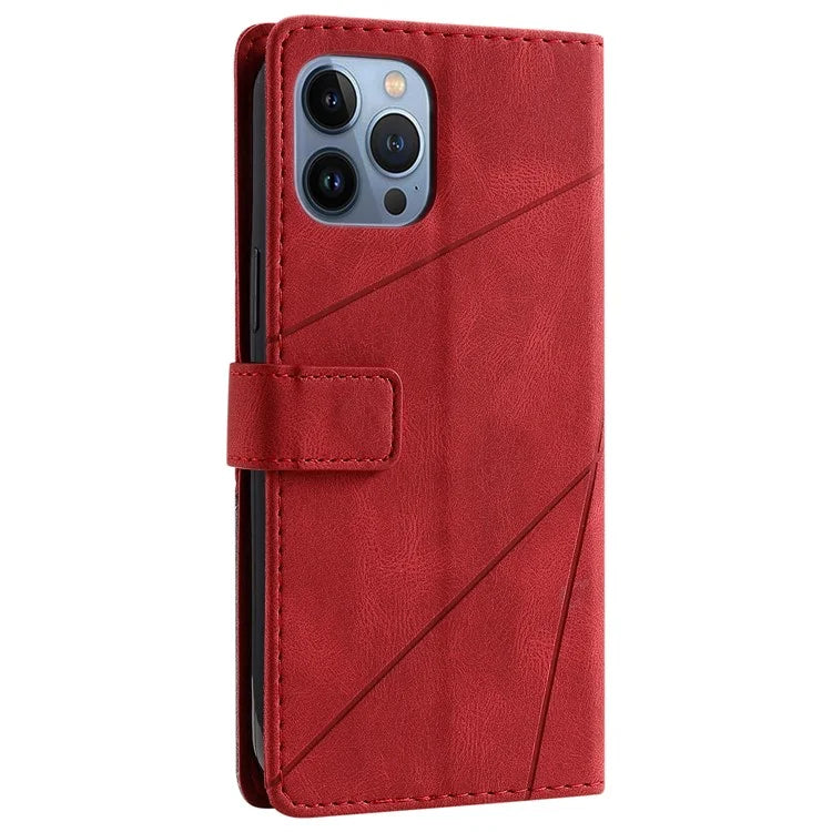 For iPhone 14 Pro Max Case Wallet Card Slots Leather Phone Cover with Wrist Strap