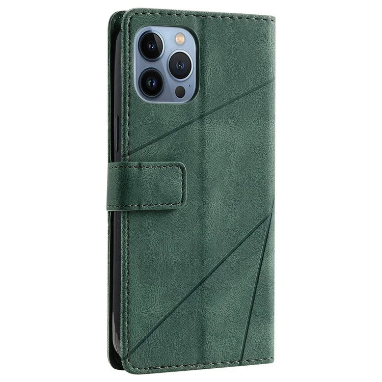 For iPhone 14 Pro Max Case Wallet Card Slots Leather Phone Cover with Wrist Strap