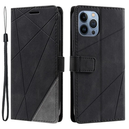 For iPhone 14 Pro Max Case Wallet Card Slots Leather Phone Cover with Wrist Strap