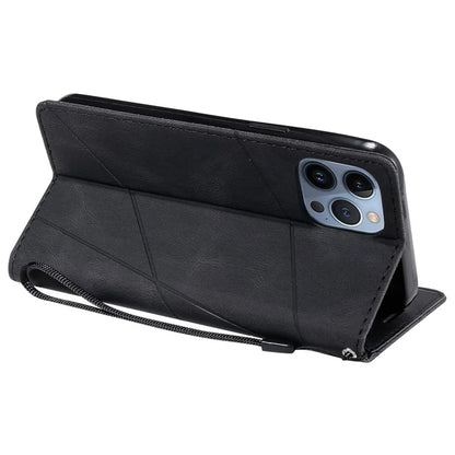 For iPhone 14 Pro Max Case Wallet Card Slots Leather Phone Cover with Wrist Strap