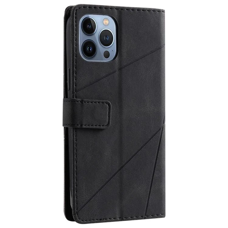 For iPhone 14 Pro Max Case Wallet Card Slots Leather Phone Cover with Wrist Strap