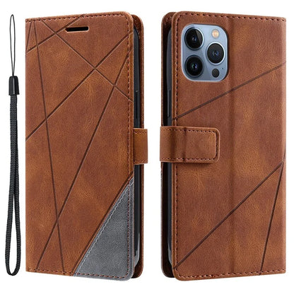 For iPhone 14 Pro Max Case Wallet Card Slots Leather Phone Cover with Wrist Strap