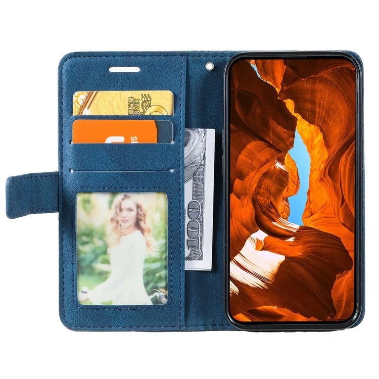 For iPhone 13 Pro Phone Case with Hand Strap Skin-touch Leather Wallet Cover
