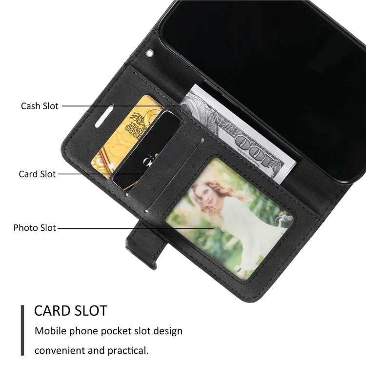 For iPhone 13 Pro Phone Case with Hand Strap Skin-touch Leather Wallet Cover