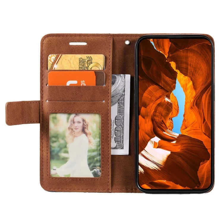 For iPhone 13 Pro Phone Case with Hand Strap Skin-touch Leather Wallet Cover