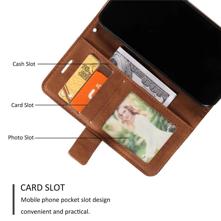For iPhone 13 Pro Phone Case with Hand Strap Skin-touch Leather Wallet Cover