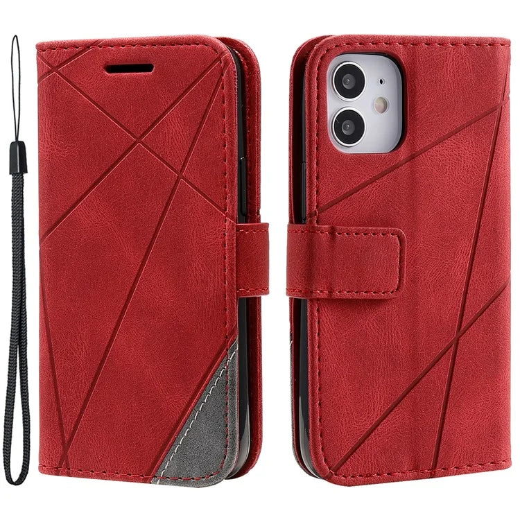 For iPhone 12 mini Case Wallet Leather Phone Cover Skin-touch Texture