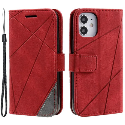 For iPhone 12 mini Case Wallet Leather Phone Cover Skin-touch Texture