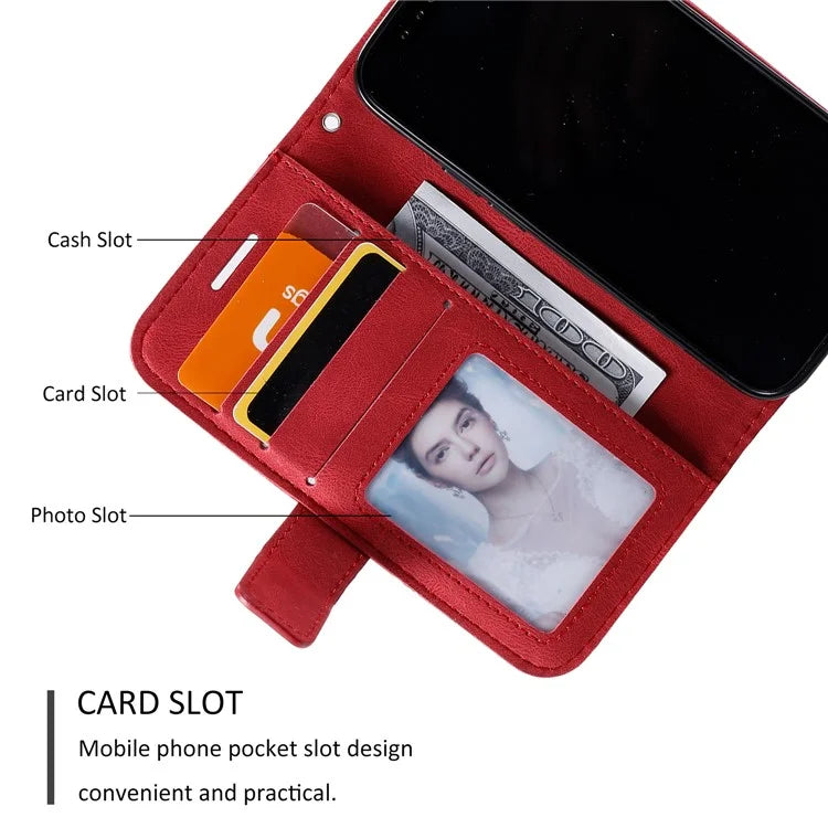 For iPhone 12 mini Case Wallet Leather Phone Cover Skin-touch Texture